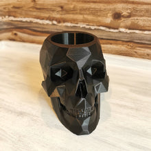 Lade das Bild in den Galerie-Viewer, Teelichthalter "Skull" schwarz, 15 cm 🖐