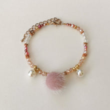 Lade das Bild in den Galerie-Viewer, Armband rosé mit Puschel, 17 cm 🖐