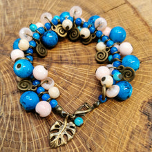 Lade das Bild in den Galerie-Viewer, Armband "Candy" mit Monstera Blatt, 18 cm 🖐