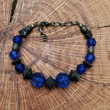 Lade das Bild in den Galerie-Viewer, Armband blau/bronze, 18,5 - 20 cm lang 🖐