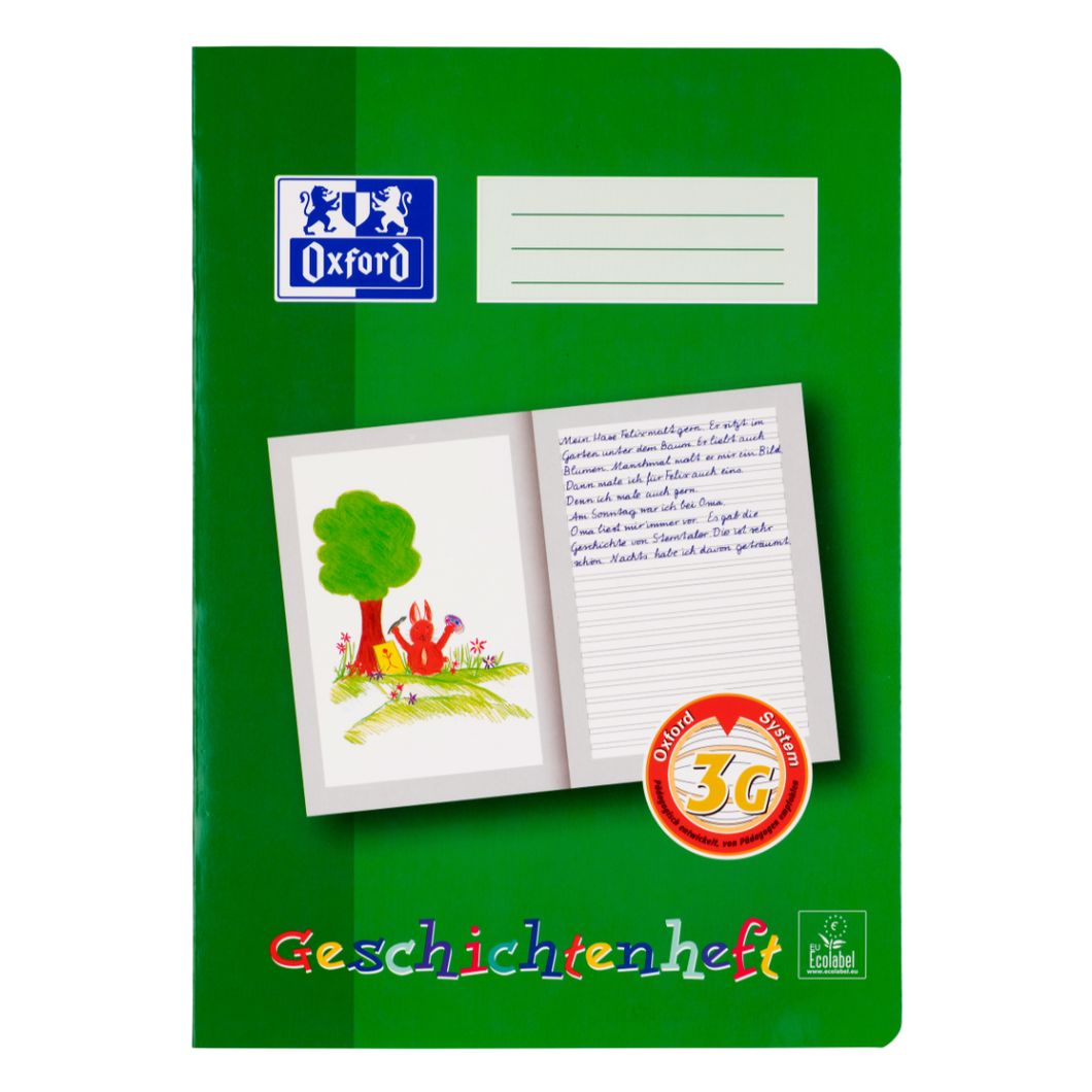 Heft DIN A4, Geschichtenheft 3G, 16 Blatt, Oxford