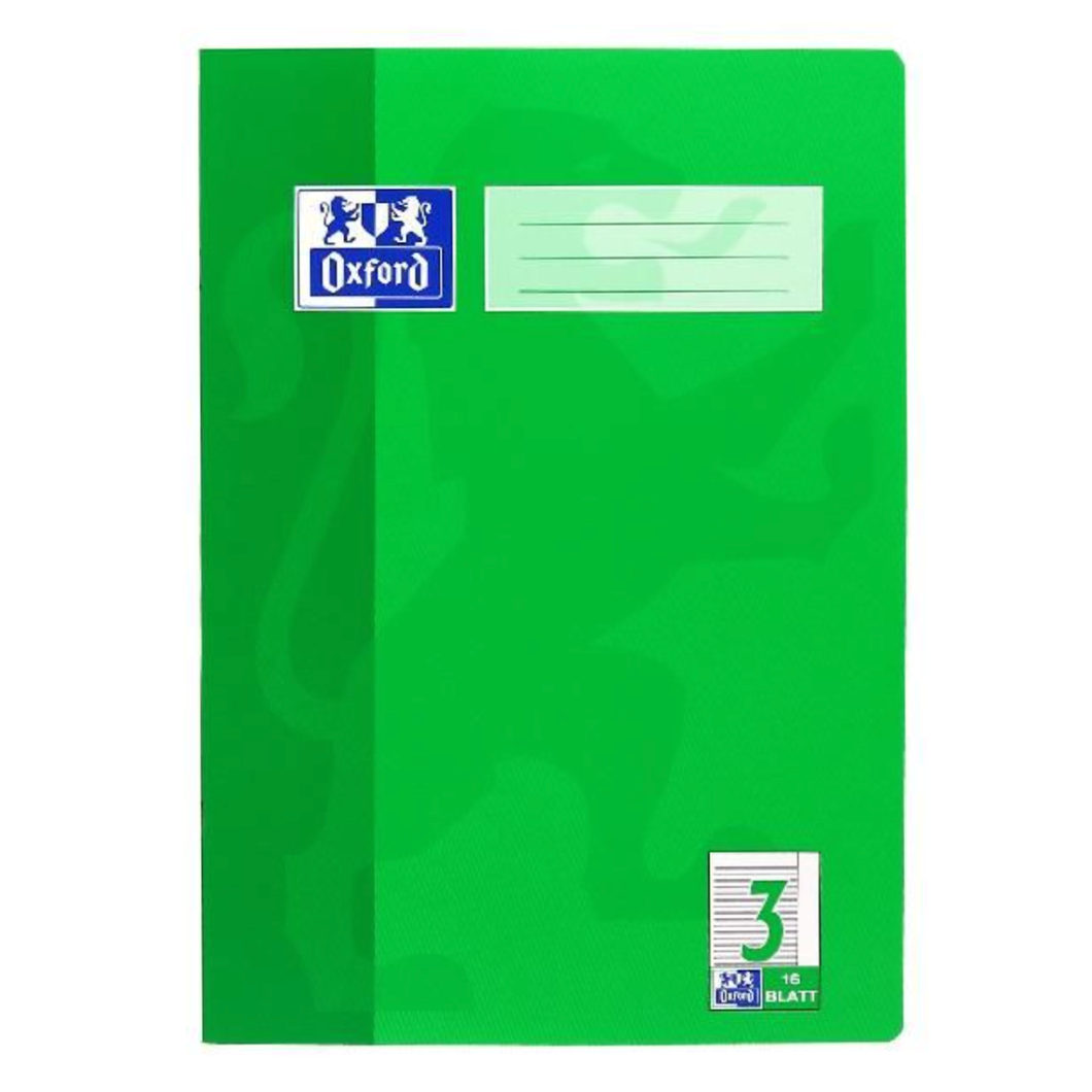 Heft DIN A4, Lineatur 3 mit Rand, 16 Blatt, Oxford