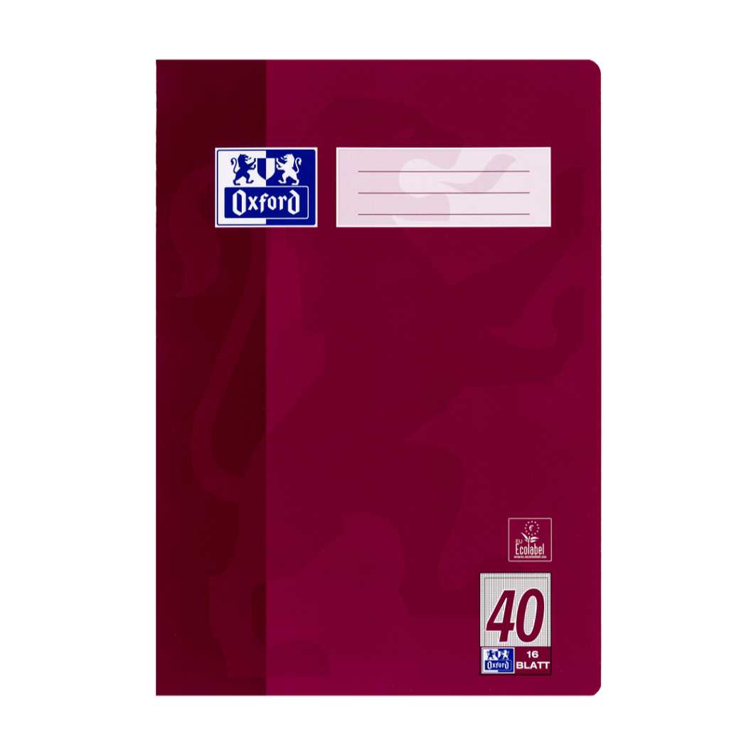 Heft DIN A4, Lineatur 40, 16 Blatt, Oxford