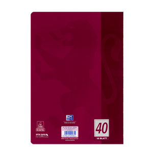 Heft DIN A4, Lineatur 40, 16 Blatt, Oxford