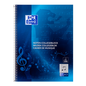 Noten-Collegeblock, DIN A4, Noten-Lineatur, 50 Blatt, Oxford