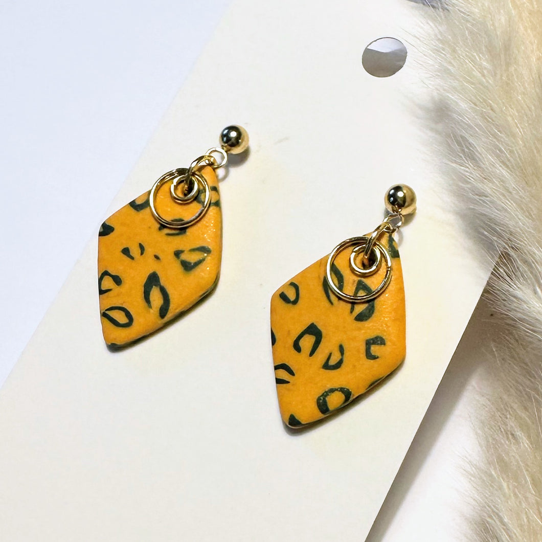 Polymer Clay Ohrringe, Leo Raute, ca. 3,5cm 🖐️