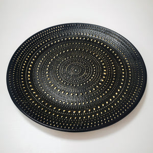 Dekoteller schwarz/gold, 39 cm – Herbertle