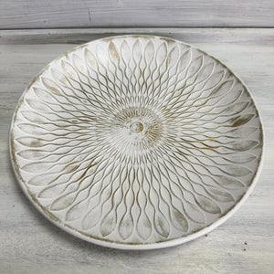 Dekoteller weiß/gold, 29 cm