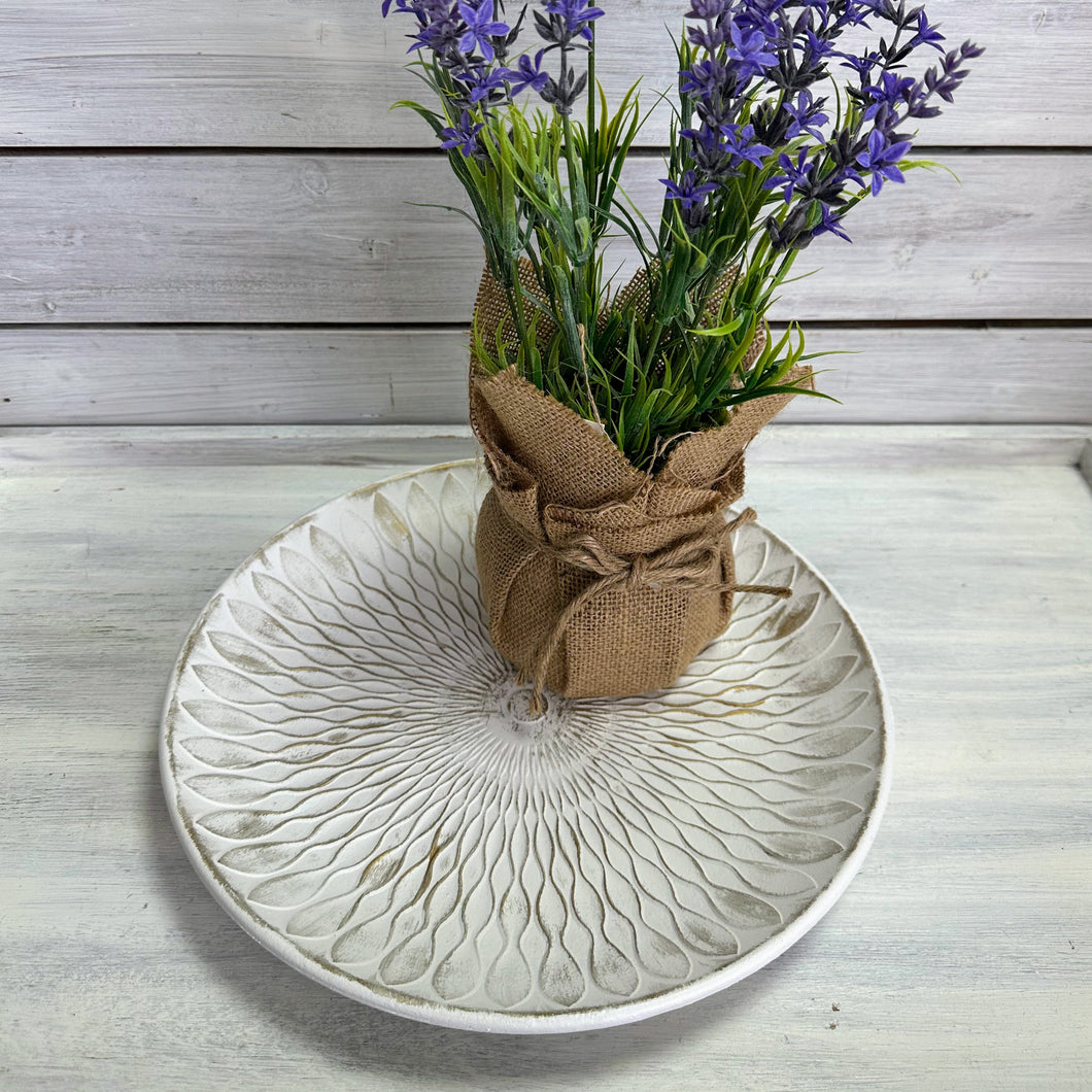 Dekoteller weiß/gold, 29 cm