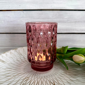 Windlicht pink, 12,5 cm