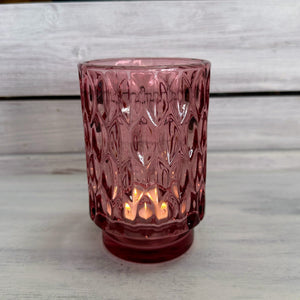 Windlicht pink, 12,5 cm
