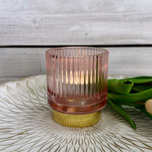 Lade das Bild in den Galerie-Viewer, Windlicht rosa und gold, 9cm
