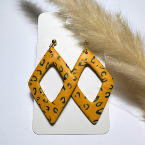 Polymer Clay Ohrringe, Leo Raute, ca. 5,5cm 🖐️