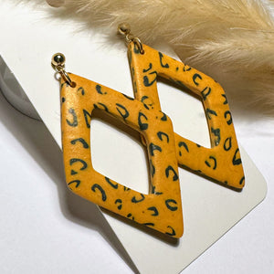 Polymer Clay Ohrringe, Leo Raute, ca. 5,5cm 🖐️
