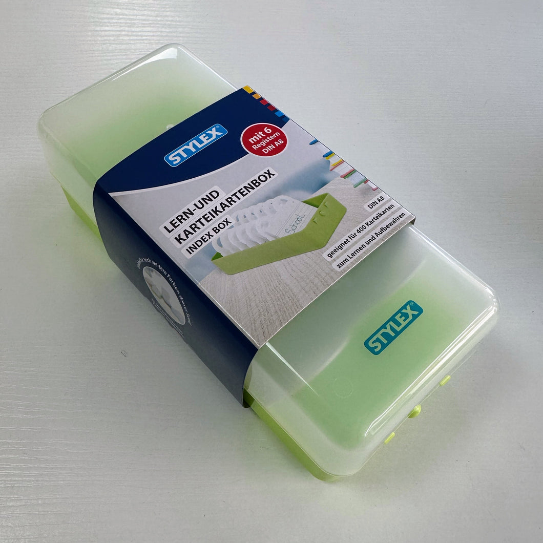 Karteikartenbox, Stylex, DIN A8, hellgrün