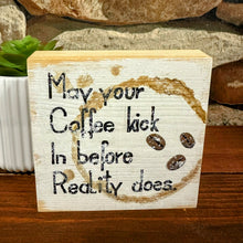 Lade das Bild in den Galerie-Viewer, Deko-Block „Coffee“ aus Kiefernholz, 10 cm
