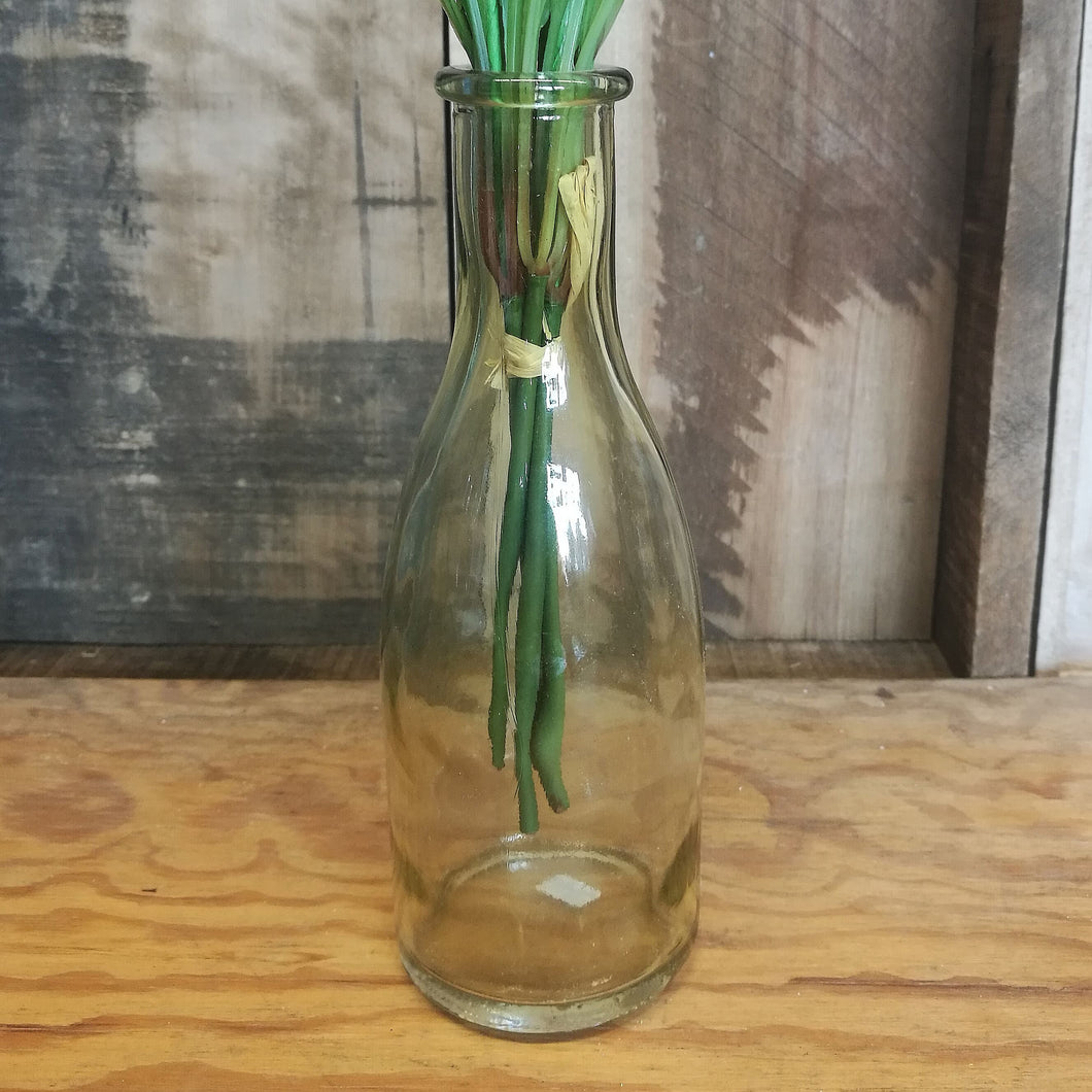 Glasflasche gelb-grün, 20 cm