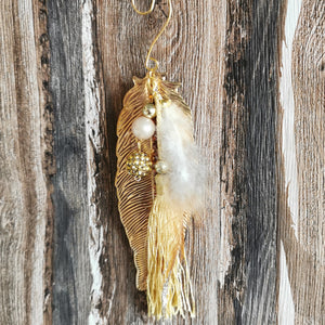 Feder Ornament zum Hängen, 14 cm