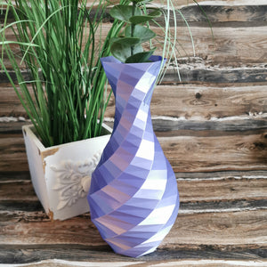 Vase "Low Poly" violett metallic, 24 cm 🖐