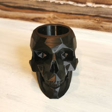Lade das Bild in den Galerie-Viewer, Teelichthalter &quot;Skull&quot; schwarz, 10 cm 🖐
