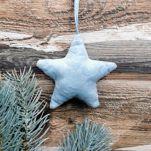 Stern aus Samt, Hellblau, ∅ 6,5 cm
