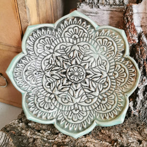 Schale "Mandala", türkis, ca. 16,5 cm 🖐