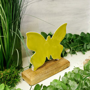 Schmetterling, grün, 16 cm